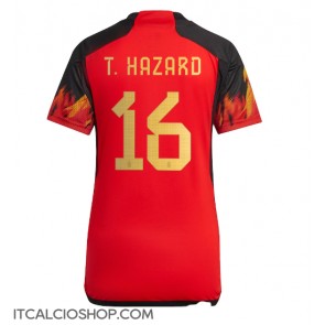 Belgio Thorgan Hazard #16 Prima Maglia Femmina Mondiali 2022 Manica Corta